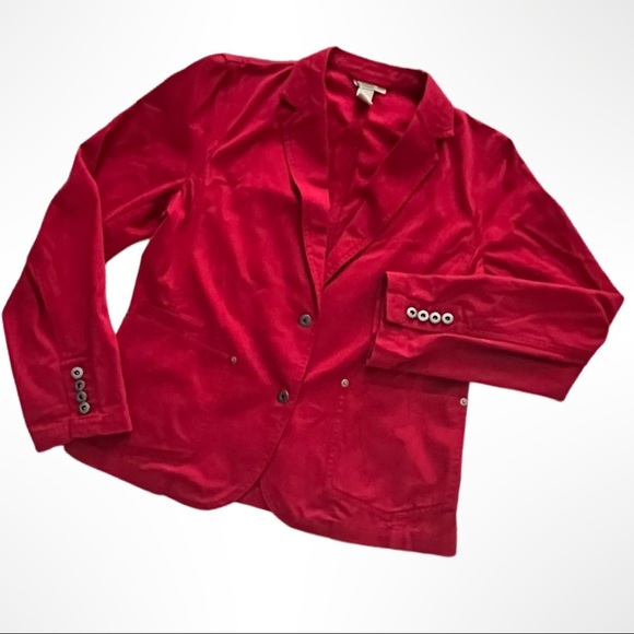 Berry Red Laura Leigh Ltd. Size 10 100% Cotton   Jacket Blazer   W/deep Pockets - Picture 9 of 11